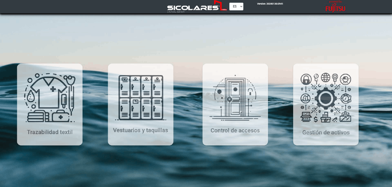 Página de inicio del software de trazabilidad textil